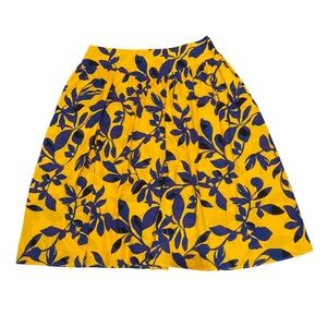Liz Claiborne Yellow and Blue A-Line Skirt